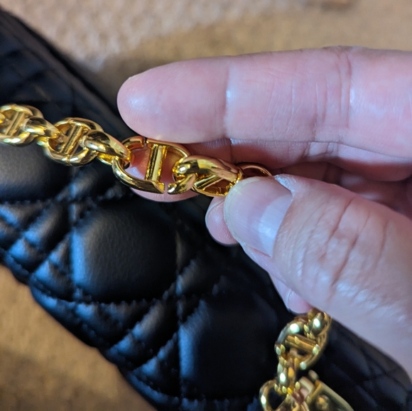 Black patterned shoulder or crossbody bag - Picture 4 of 5